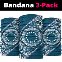 Cook Islands Gospel Day Neck Gaiter Blue Tribal Curves