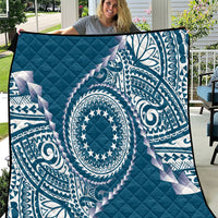 Cook Islands Gospel Day Quilt Blue Tribal Curves