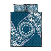 Cook Islands Gospel Day Quilt Bed Set Blue Tribal Curves