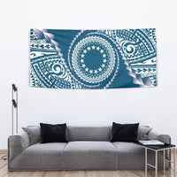 Cook Islands Gospel Day Tapestry Blue Tribal Curves
