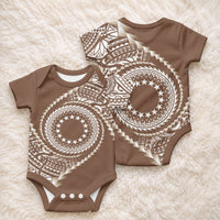Cook Islands Gospel Day Baby Onesie Brown Tribal Curves