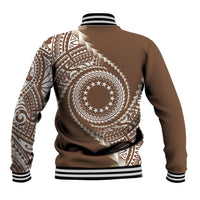Cook Islands Gospel Day Baseball Jacket Brown Tribal Curves LT05 - Polynesian Pride
