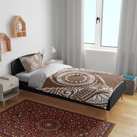 Cook Islands Gospel Day Bedding Set Brown Tribal Curves