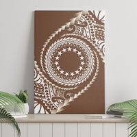 Cook Islands Gospel Day Canvas Wall Art Brown Tribal Curves