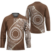 Cook Islands Gospel Day Hockey Jersey Brown Tribal Curves