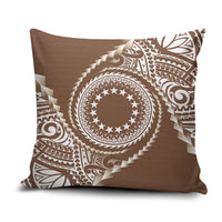 Cook Islands Gospel Day Pillow Cover Brown Tribal Curves