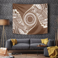 Cook Islands Gospel Day Tapestry Brown Tribal Curves