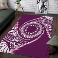 Cook Islands Gospel Day Area Rug Maroon Tribal Curves