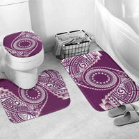 Cook Islands Gospel Day Bathroom Set Maroon Tribal Curves