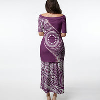 Cook Islands Gospel Day Puletasi Maroon Tribal Curves
