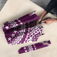 Cook Islands Gospel Day Umbrella Maroon Tribal Curves