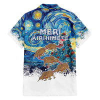 New Zealand Christmas Hawaiian Shirt Kiwis Santa Sleigh Starry Night Style