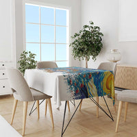 New Zealand Christmas Tablecloth Kiwis Santa Sleigh Starry Night Style