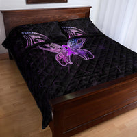 Pancreatic Cancer Awareness Quilt Bed Set Keep Calm And Fight On Polynesian Pattern LT05 - Polynesian Pride
