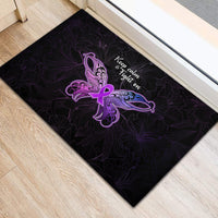Pancreatic Cancer Awareness Rubber Doormat Keep Calm And Fight On Polynesian Pattern LT05 - Polynesian Pride