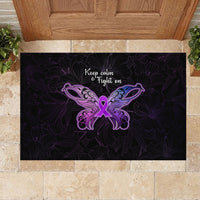 Pancreatic Cancer Awareness Rubber Doormat Keep Calm And Fight On Polynesian Pattern LT05 - Polynesian Pride