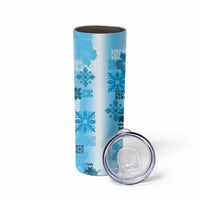 Hawaiian Quilt Skinny Tumbler Vintage Pattern Blue