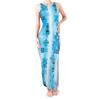 Hawaiian Quilt Tank Maxi Dress Vintage Pattern Blue LT05 Women Blue - Polynesian Pride