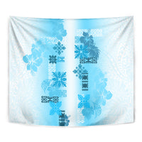 Hawaiian Quilt Tapestry Vintage Pattern Blue LT05 - Polynesian Pride
