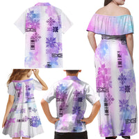 Hawaiian Quilt Family Matching Off Shoulder Maxi Dress and Hawaiian Shirt Vintage Pattern Galaxy LT05 - Polynesian Pride