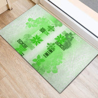 Hawaiian Quilt Rubber Doormat Vintage Pattern Green LT05 - Polynesian Pride