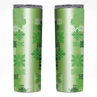 Hawaiian Quilt Skinny Tumbler Vintage Pattern Green