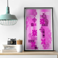 Hawaiian Quilt Canvas Wall Art Vintage Pattern Pink LT05 - Polynesian Pride