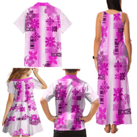 Hawaiian Quilt Family Matching Tank Maxi Dress and Hawaiian Shirt Vintage Pattern Pink LT05 - Polynesian Pride
