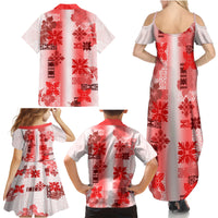 Hawaiian Quilt Family Matching Summer Maxi Dress and Hawaiian Shirt Vintage Pattern Red LT05 - Polynesian Pride
