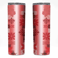 Hawaiian Quilt Skinny Tumbler Vintage Pattern Red