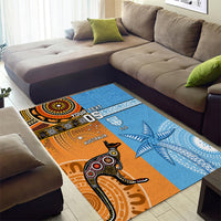 Custom Fiji Tapa And Australia Aboriginal Together Area Rug LT05 - Polynesian Pride