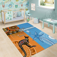 Custom Fiji Tapa And Australia Aboriginal Together Area Rug LT05 - Polynesian Pride