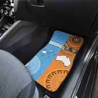 Custom Fiji Tapa And Australia Aboriginal Together Car Mats LT05 - Polynesian Pride