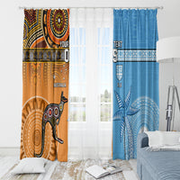 Custom Fiji Tapa And Australia Aboriginal Together Window Curtain LT05 - Polynesian Pride