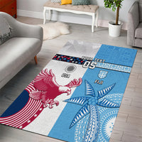 Custom Fiji And USA Palm Tree With Eagle Area Rug LT05 - Polynesian Pride