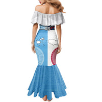 Custom Fiji And USA Palm Tree With Eagle Family Matching Mermaid Dress and Hawaiian Shirt LT05 - Polynesian Pride