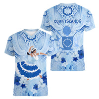 Cook Islands Women's Day Women V Neck T Shirt With Polynesian Pattern LT05 - Polynesian Pride