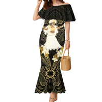 Niue Women's Day Family Matching Mermaid Dress and Hawaiian Shirt With Polynesian Pattern LT05 Mom's Dress Gold - Polynesian Pride