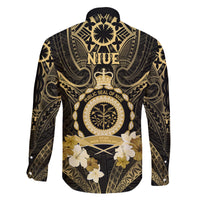 Niue Women's Day Family Matching Off Shoulder Long Sleeve Dress and Hawaiian Shirt With Polynesian Pattern LT05 - Polynesian Pride