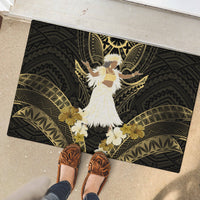 Niue Women's Day Rubber Doormat With Polynesian Pattern
