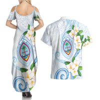 Guam Chamorro Couples Matching Summer Maxi Dress and Hawaiian Shirt Guasali Flowers Curves Style