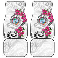 Guam Chamorro Car Mats Curves Polynesian Tattoo Mix Bougainvillea