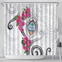 Guam Chamorro Shower Curtain Curves Polynesian Tattoo Mix Bougainvillea