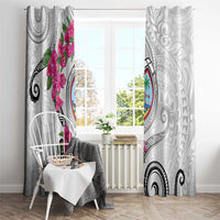 Guam Chamorro Window Curtain Curves Polynesian Tattoo Mix Bougainvillea