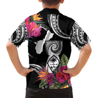 Hafa Adai Guam Hawaiian Shirt Polynesian Tattoo Tropical Flowers