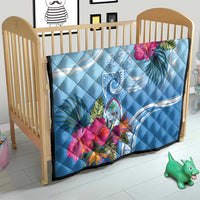 Hafa Adai Guam Quilt Tropical Flowers Blue Gradient LT05 - Polynesian Pride