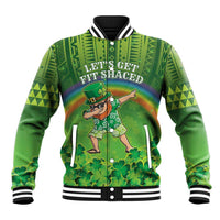 Personalised Hawaii Saint Patrick's Day Baseball Jacket Let's Get Fit Shaced LT05 Unisex Green - Polynesian Pride