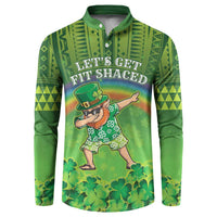 Personalised Hawaii Saint Patrick's Day Button Sweatshirt Let's Get Fit Shaced LT05 Green - Polynesian Pride