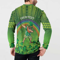 Personalised Hawaii Saint Patrick's Day Button Sweatshirt Let's Get Fit Shaced LT05 - Polynesian Pride