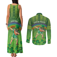 Personalised Hawaii Saint Patrick's Day Couples Matching Tank Maxi Dress and Long Sleeve Button Shirt Let's Get Fit Shaced